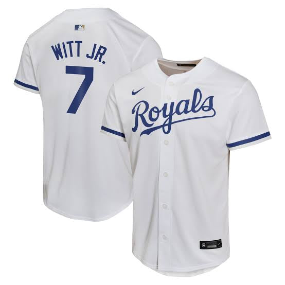 Bobby Witt Jr. YOUTH KIDS Kansas City Royals Official MLB Nike Jersey White