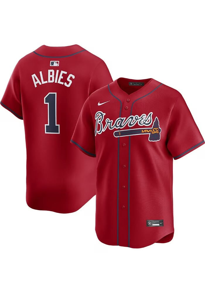 Ozzie Albies YOUTH Atlanta Braves jersey Nike red