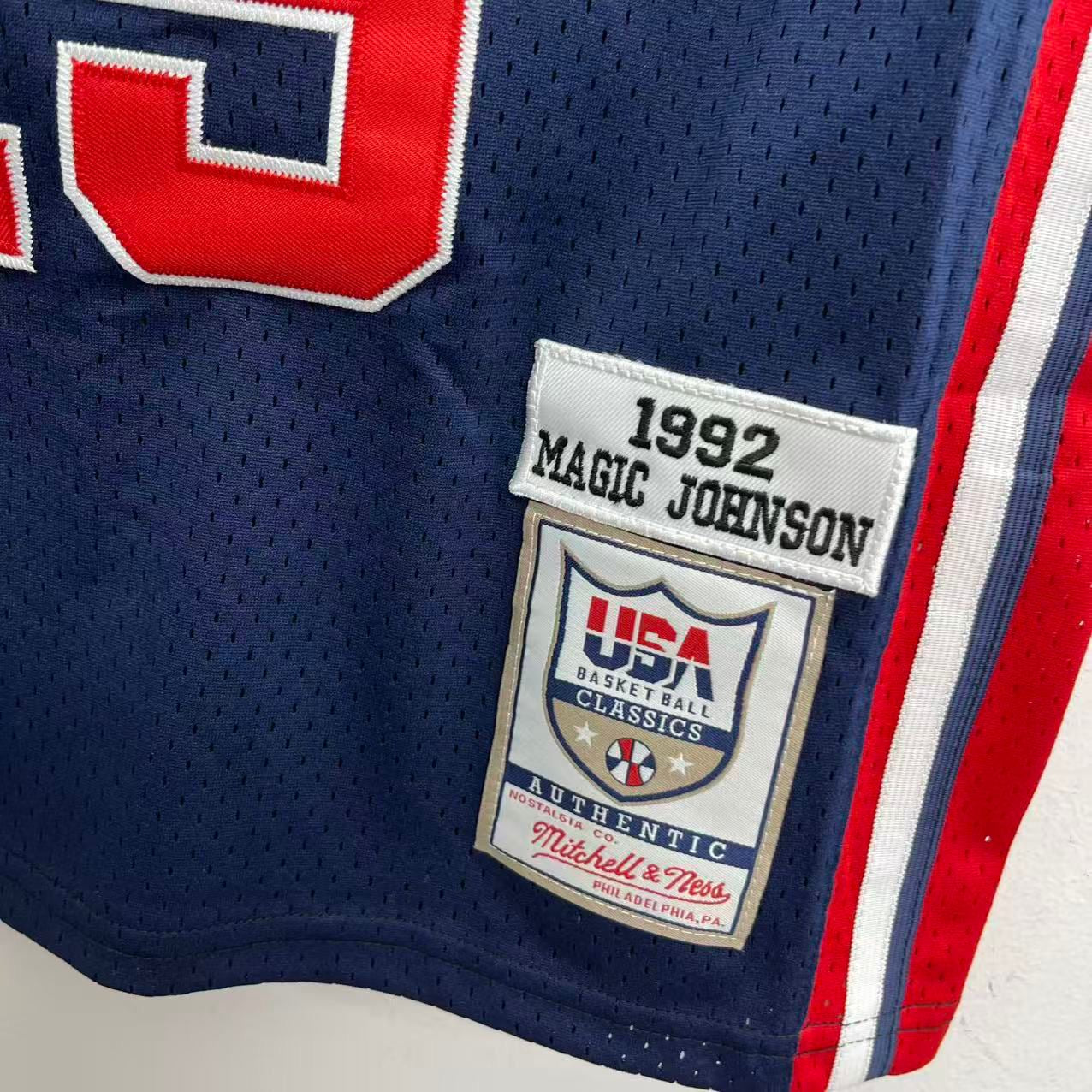 Earvin Magic Johnson YOUTH KIDS USA Basketball Olympic Mitchell & Ness Jersey