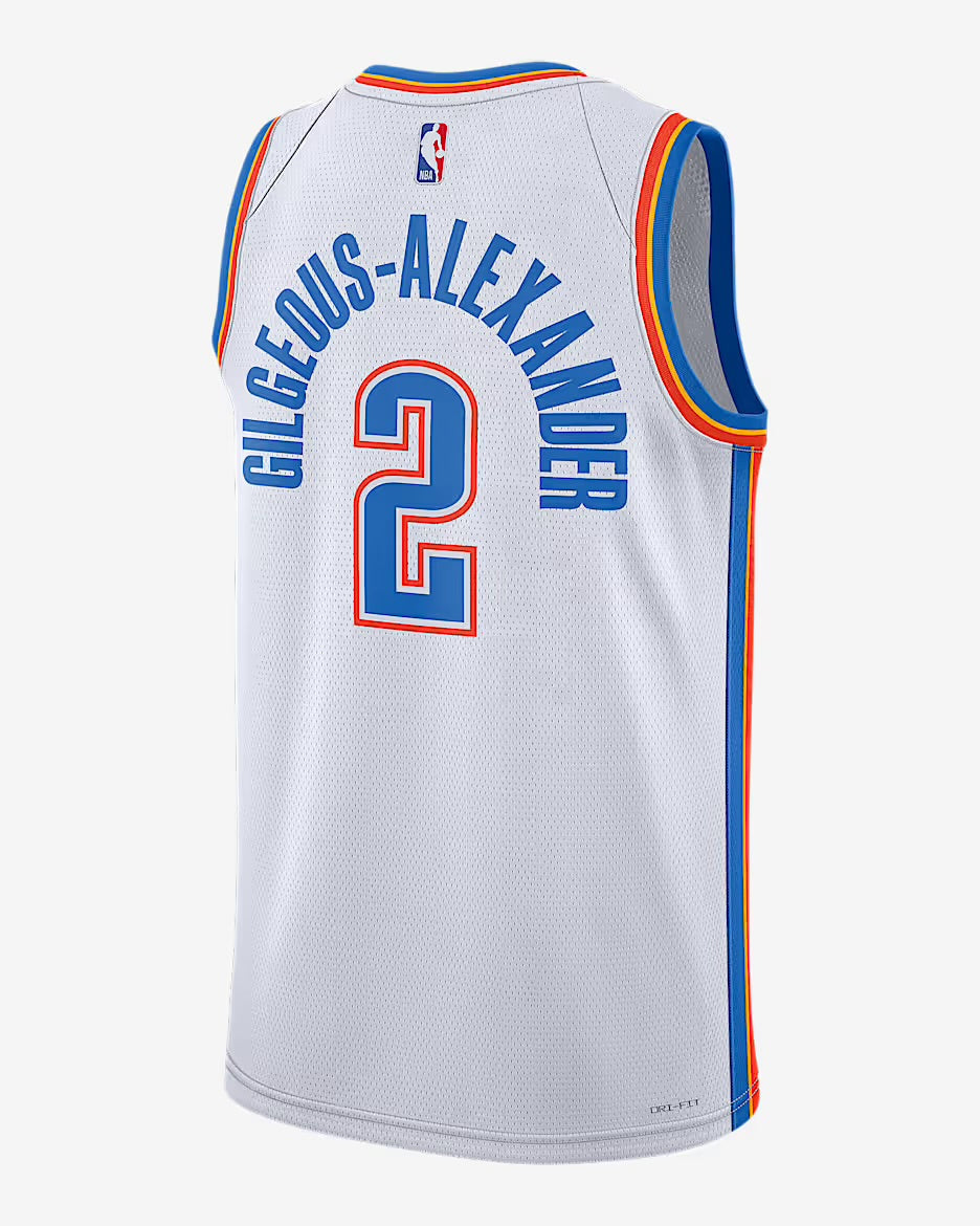 Shai Gilgeous - Alexander Oklahoma City Thunder Official Nike YOUTH Jersey white