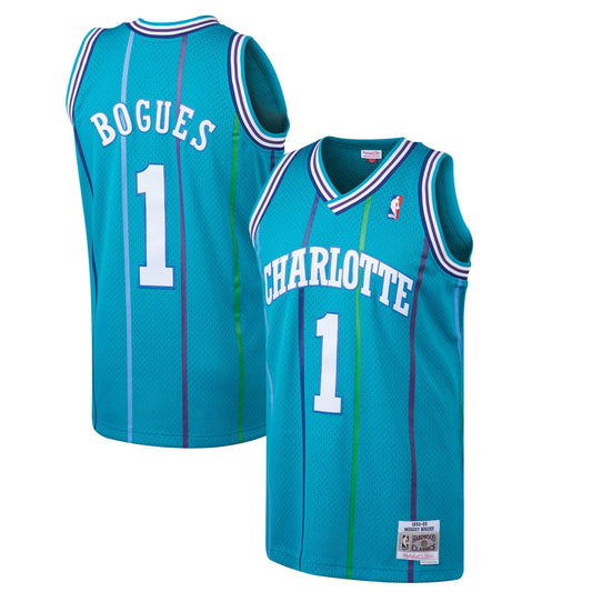 Muggsy Bogues YOUTH KIDS Charlotte Hornets Jersey Mitchell & Ness