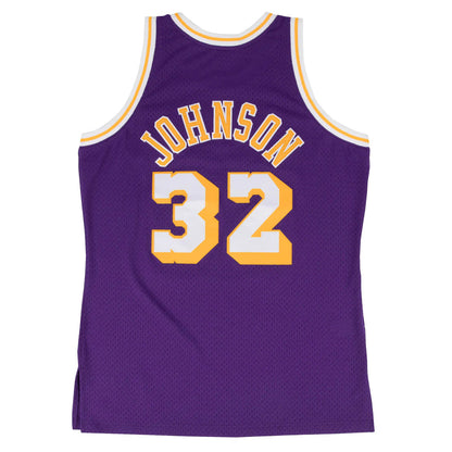 Magic Johnson Los Angeles Lakers YOUTH KIDS Official NBA Mitchell & Ness Jersey Purple