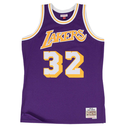 Magic Johnson Los Angeles Lakers YOUTH KIDS Official NBA Mitchell & Ness Jersey Purple