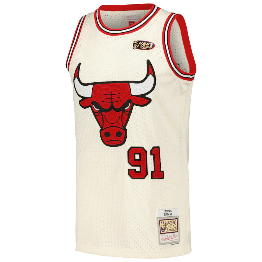 Dennis Rodman YOUTH KIDS Chicago Bulls Mitchell & Ness Jersey cream color