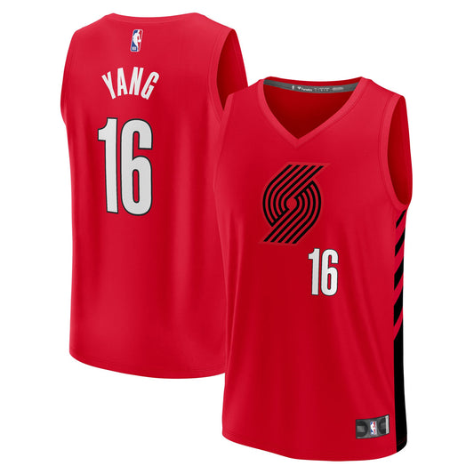 Yang Hansen Portland Trailblazers YOUTH KIDS Official NBA Fanatics Jersey