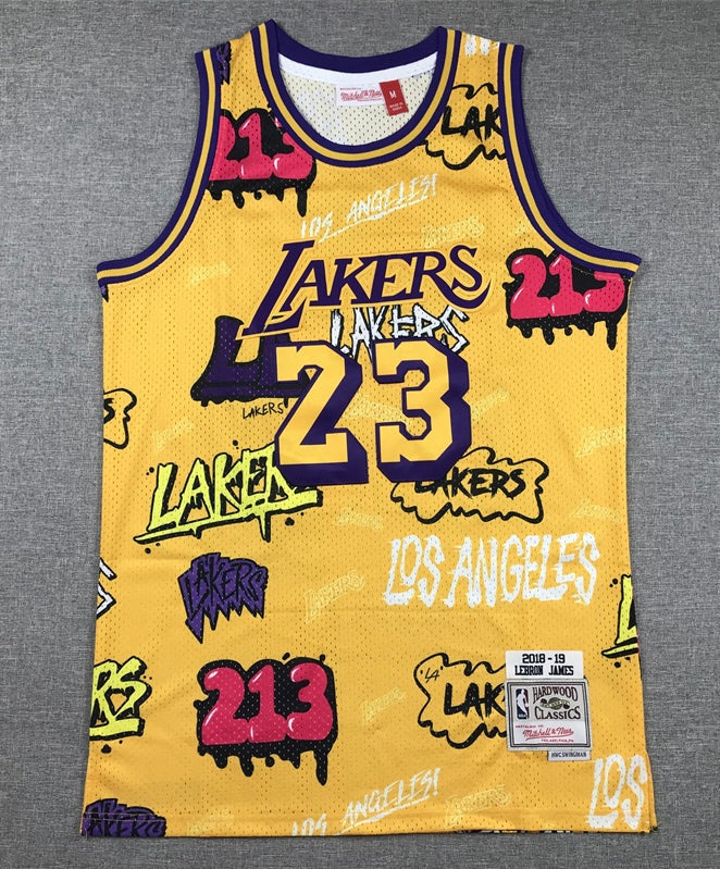 Lebron James YOUTH KIDS Los Angeles Lakers Official NBA Graffiti Jersey