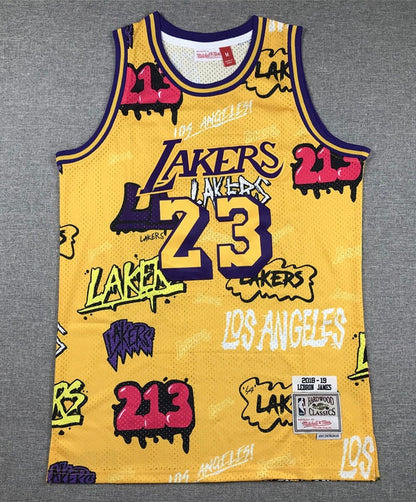 Lebron James YOUTH KIDS Los Angeles Lakers Official NBA Graffiti Jersey