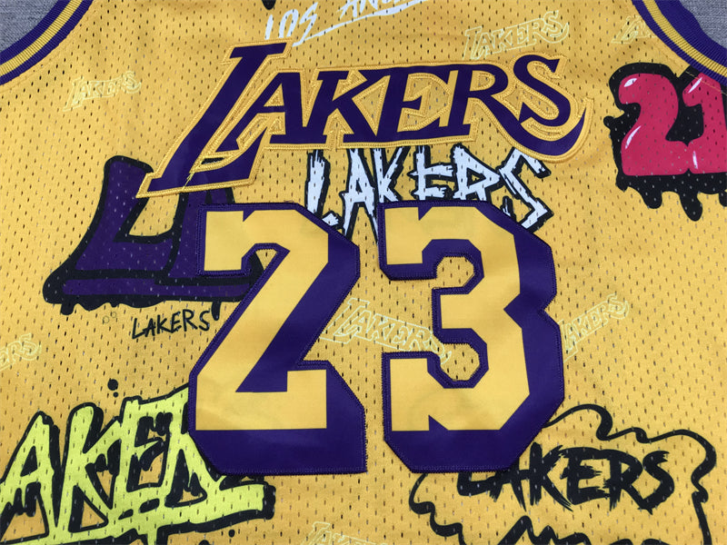 Lebron James YOUTH KIDS Los Angeles Lakers Official NBA Graffiti Jersey