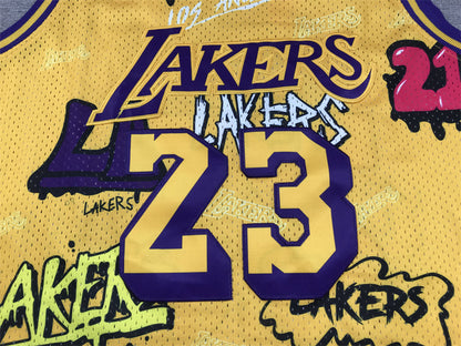 Lebron James YOUTH KIDS Los Angeles Lakers Official NBA Graffiti Jersey