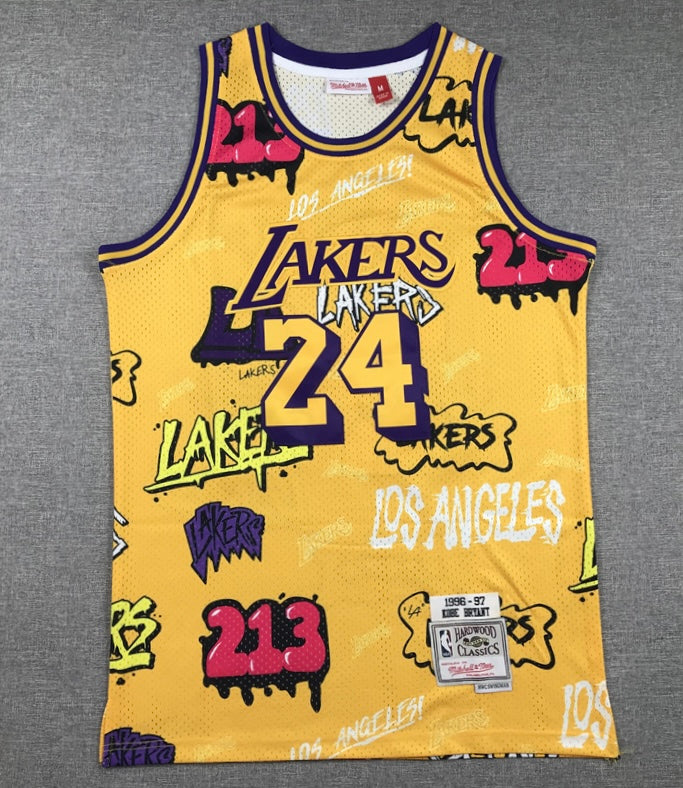 Kobe Bryant YOUTH KIDS Los Angeles Lakers Official NBA Graffiti Jersey