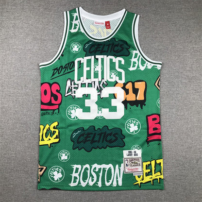 Larry Bird YOUTH KIDS Boston Celtics Official NBA Graffiti Jersey