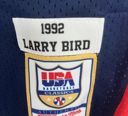 Larry Bird YOUTH KIDS USA Basketball Olympic Mitchell & Ness Jersey blue