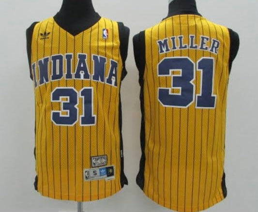 Reggie Miller Indiana Pacers YOUTH KIDS Official NBA Jersey Yellow pinstripes