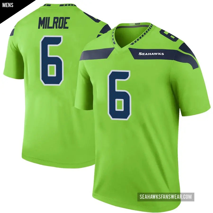 Jalen Milroe YOUTH KIDS Seattle Seahawks Official NFL Nike Jersey Neon Green
