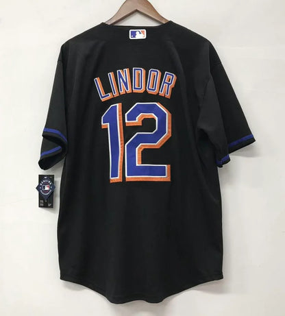 Francisco Lindor New York Mets Official MLB Jersey Nike black