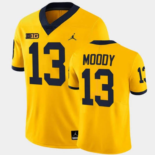 Jake Moody Michigan Wolverines Official NCAA Jersey #13 Yellow