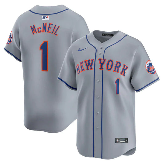 Jeff McNeil New York Mets Nike brand MLB official Jersey gray