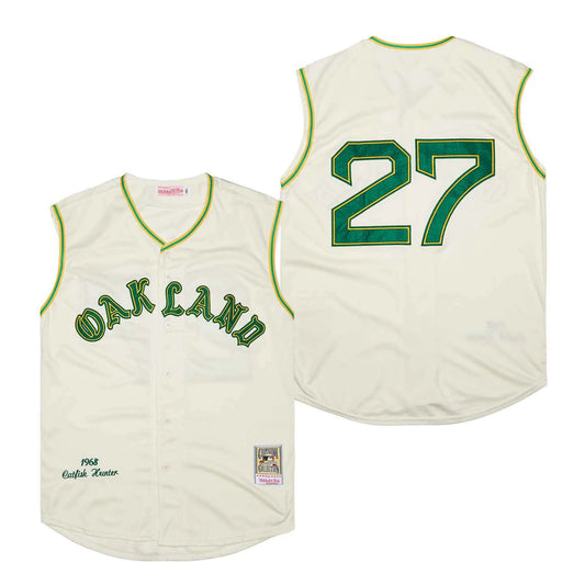 Jim Catfish Hunter Oakland A’s Athletics Jersey Mitchell & Ness