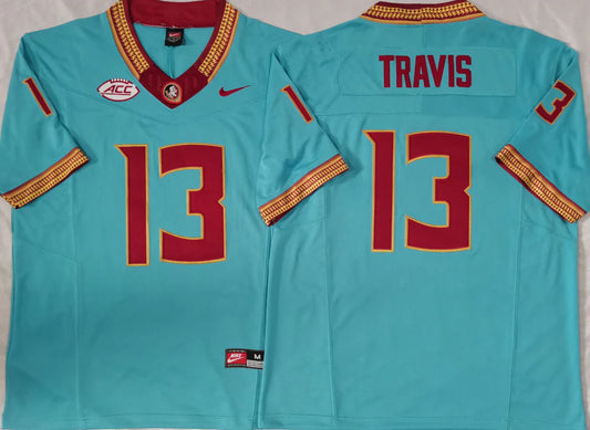Jordan Travis Florida State Seminoles Jersey NIKE Aqua