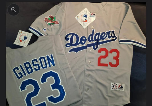 Kirk Gibson Los Angeles Dodgers Majestic Jersey gray