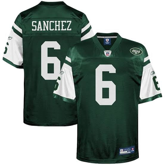 Mark Sanchez New York Jets Official NFL Reebok Jersey Retro Green