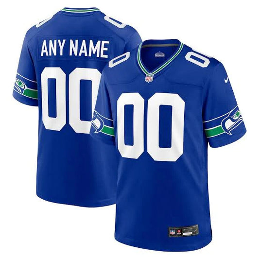 Any name & Number Seattle Seahawks Classic blue retro NFL Nike jersey