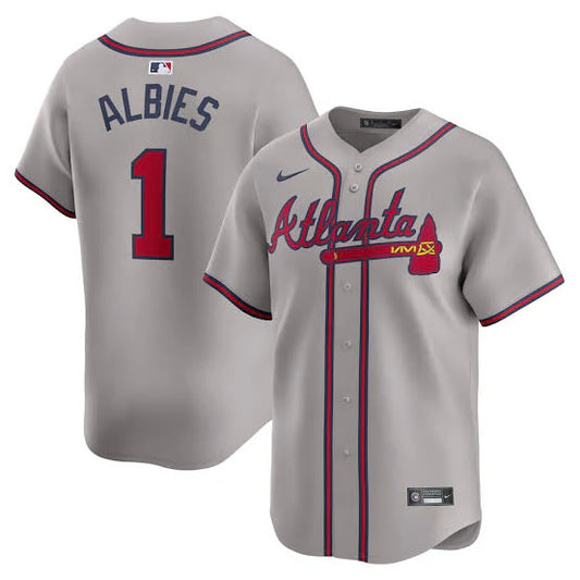 Ozzie Albies Atlanta Braves Official MLB Nike Jersey gray