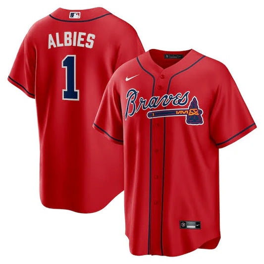 Ozzie Albies Atlanta Braves Official MLB Nike Jersey red