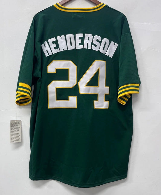 Rickey Henderson Oakland A’s Athletics Jersey Green