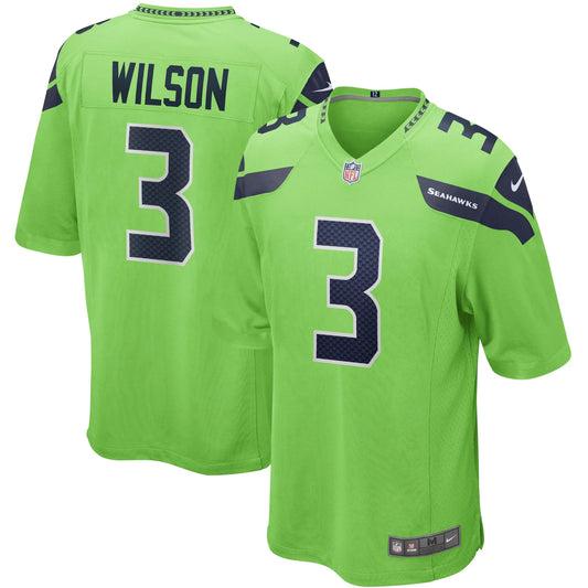 Russell Wilson Seattle Seahawks Official NFL Jersey Nike neon green