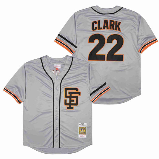 Will Clark San Francisco Giants Jersey Mitchell & Ness gray
